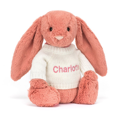 Bashful Sorrel Bunny with Personalised Cream Jumper