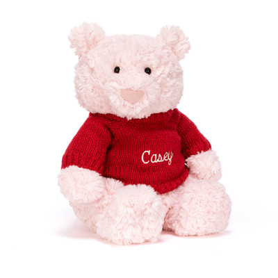 Leola Bear with Personalised Red Jumper